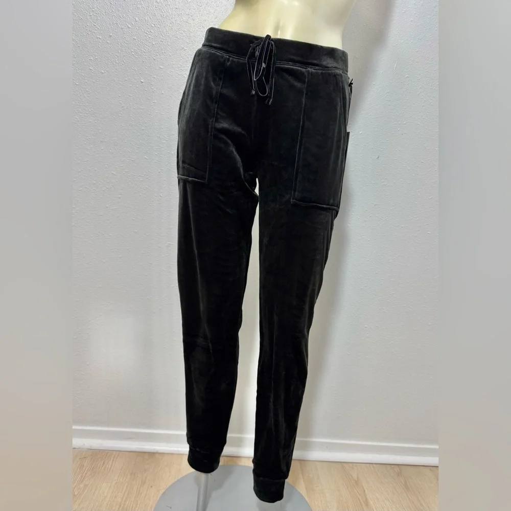 House of Harlow Velour 1960 Nicole Joggers in Black - drawstring - cuffed - NWT